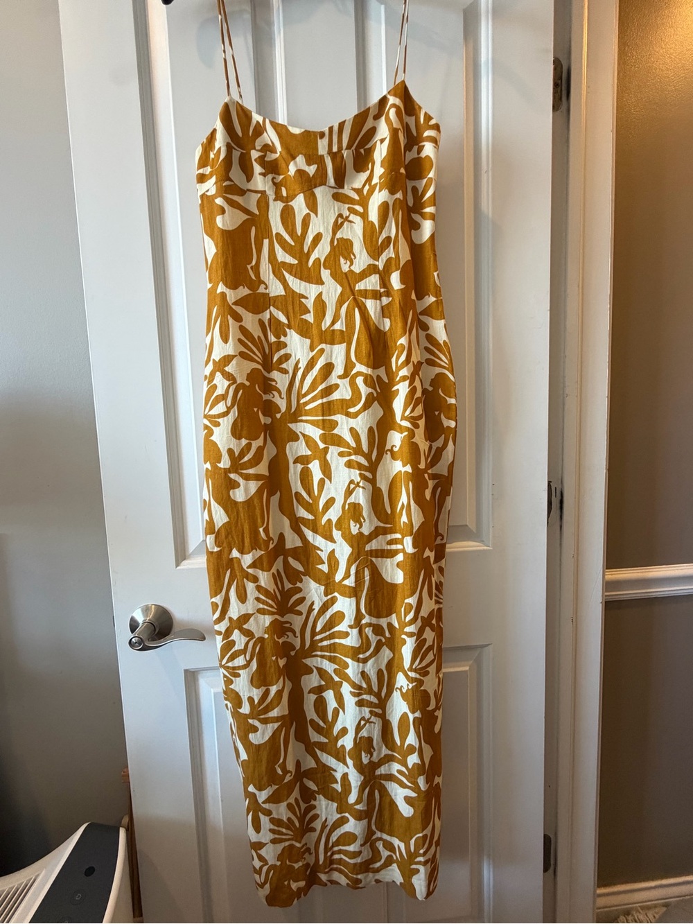 Amanda Uprichard Mustard & Cream Floral Slip